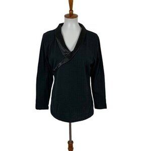 Temperley London Womens Top‎ Medium Black Long Sleeve Blouse Designer